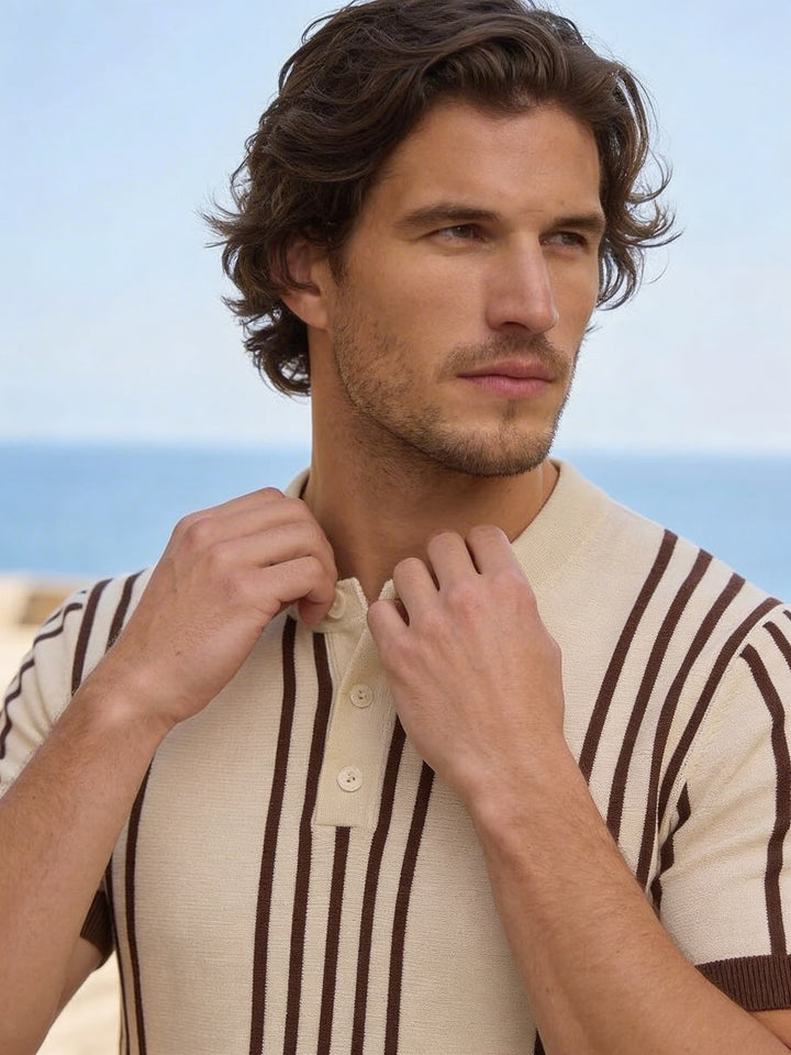 Selcair Riviera Stripe Knit – Dune Beige