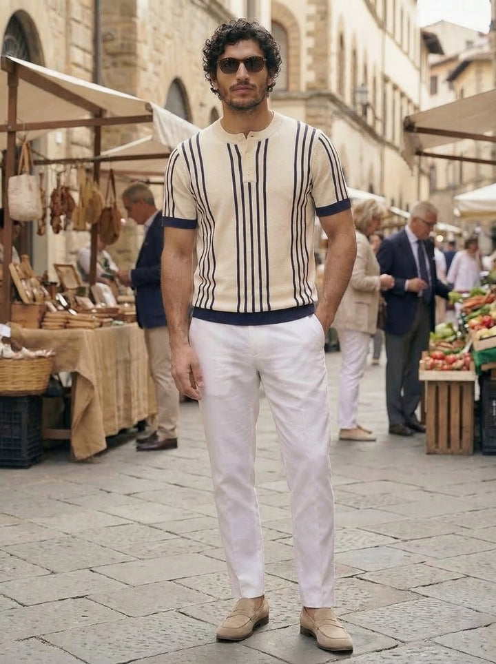 Selcair Riviera Stripe Knit – Coastal Ivory