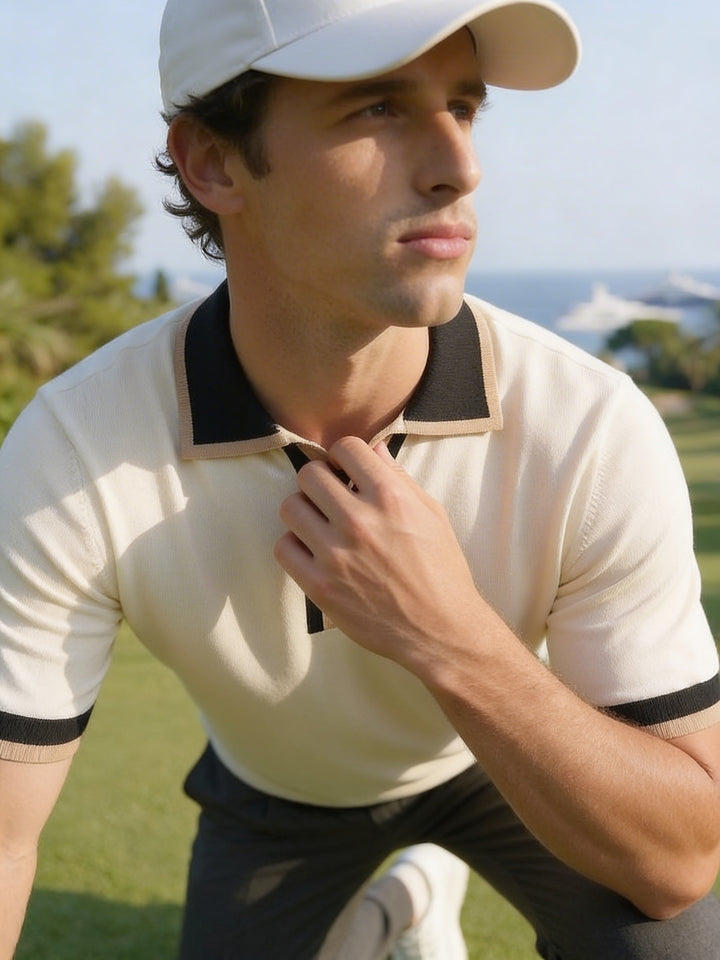 Veltrano Riviera Open Collar Knit – Ivory Ace