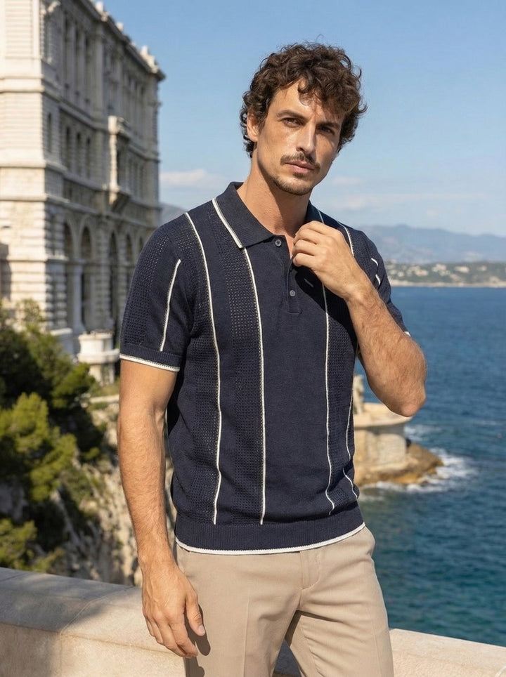 Marcelli Knit Polo – Midnight Coast