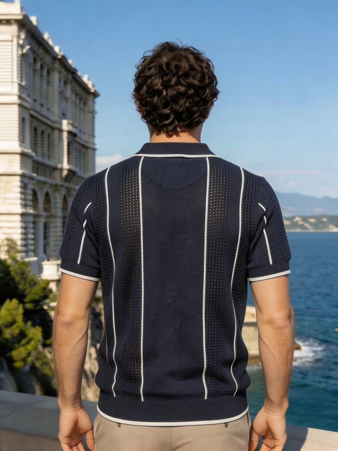 Marcelli Knit Polo – Midnight Coast