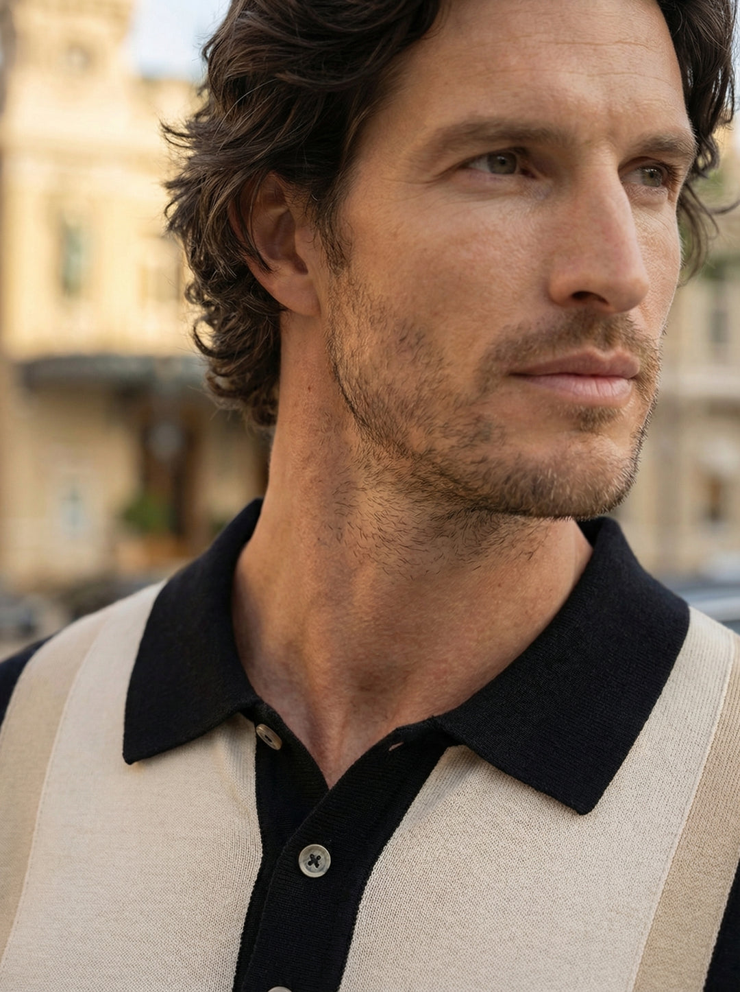 Orlento Knit Polo – Noir Sand
