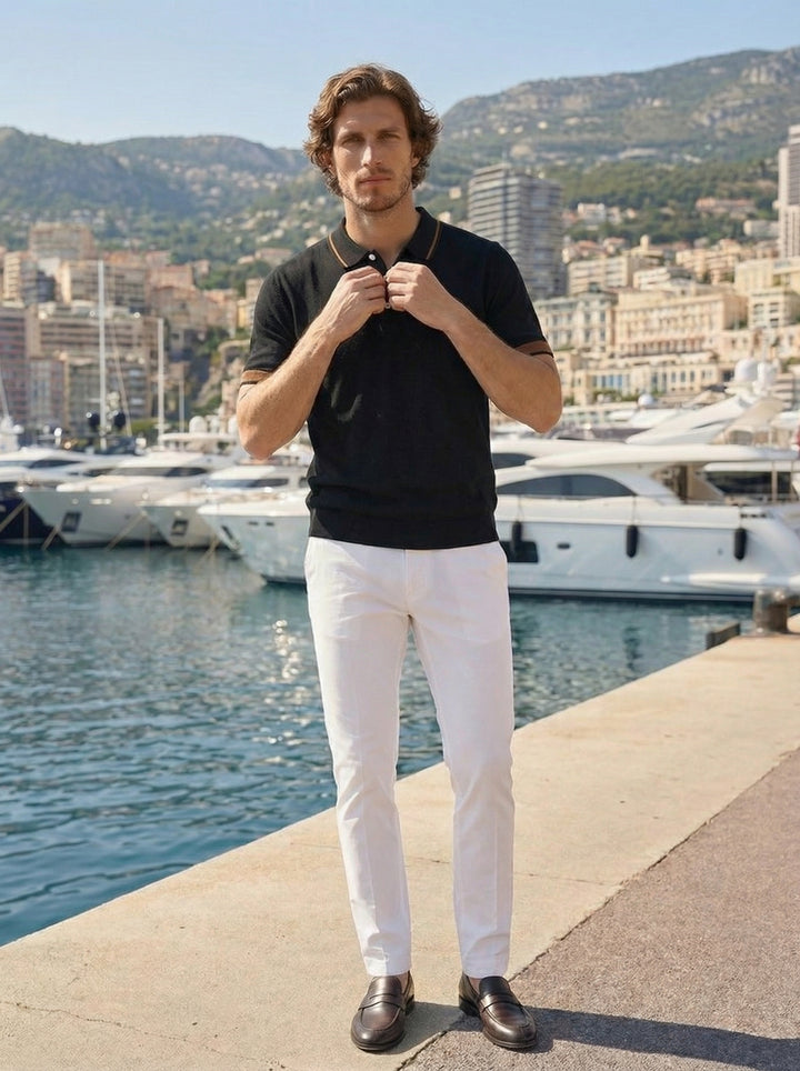 Lorvessi Riviera Knit Polo – Noir Mocha