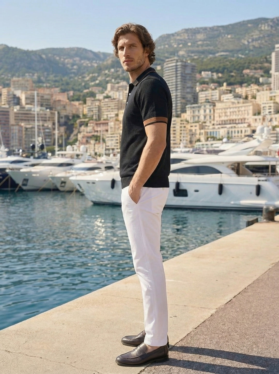 Lorvessi Riviera Knit Polo – Noir Mocha