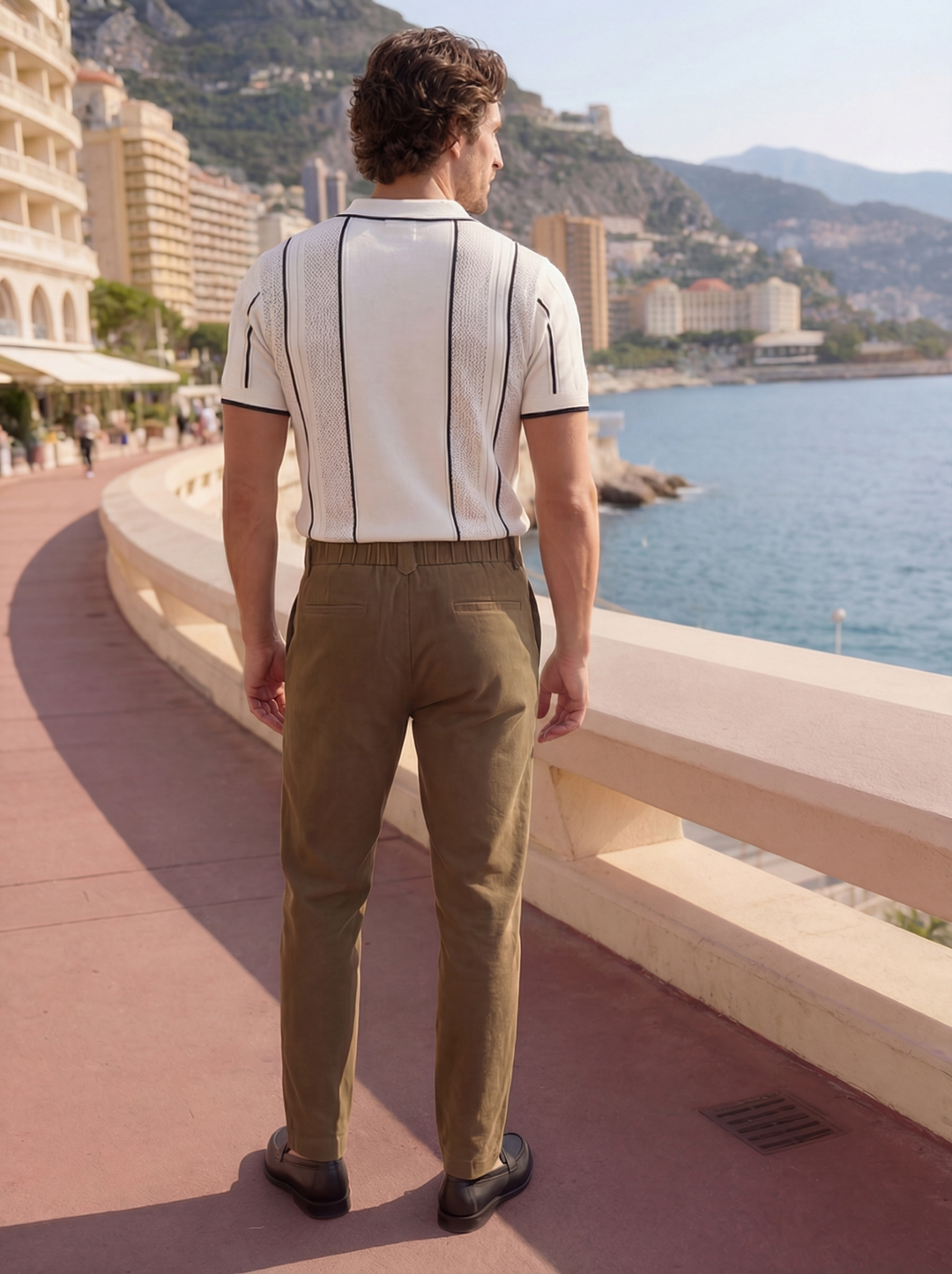Savero Pleated Tapered Trouser – Olive Moss