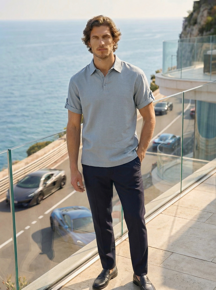 Caldré Polo – Coastal Mist Blue