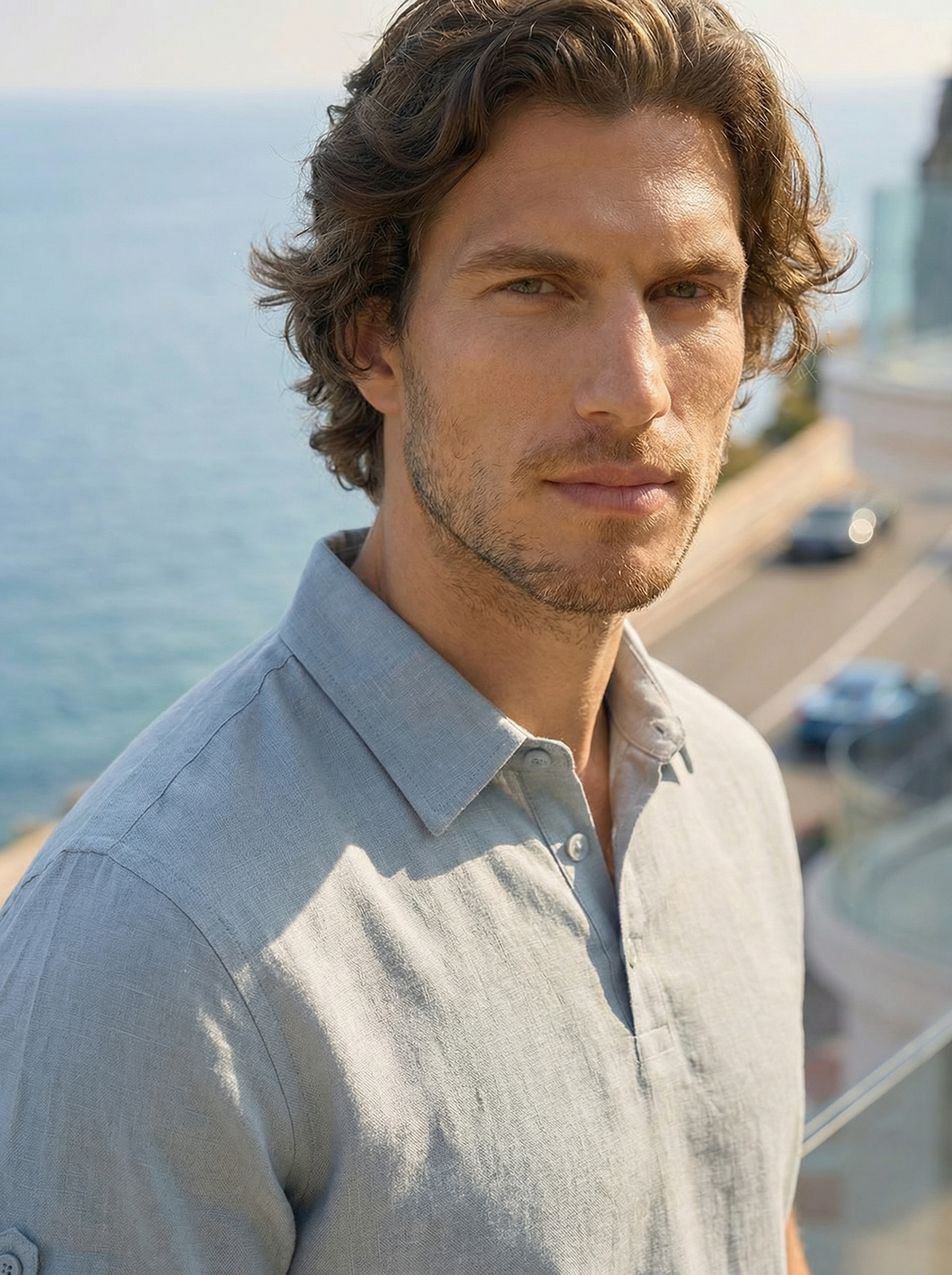 Caldré Polo – Coastal Mist Blue