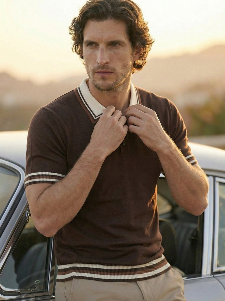 Valtero Knit Polo – Espresso Royale