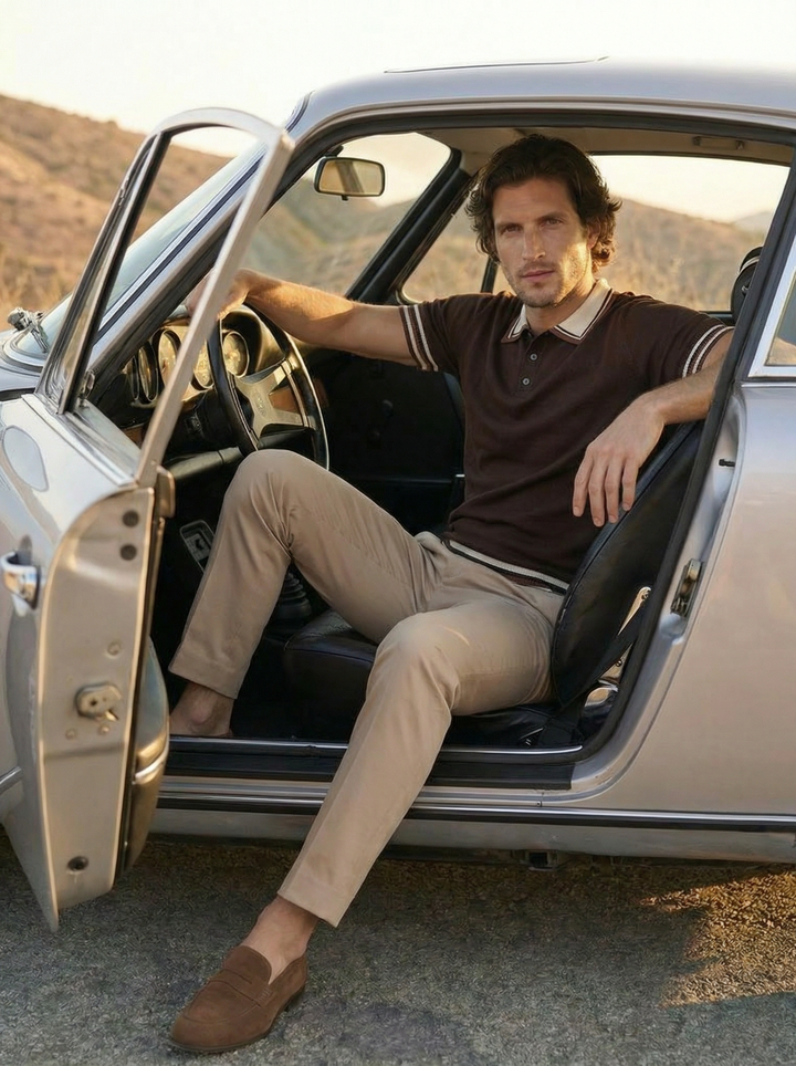 Valtero Knit Polo – Espresso Royale